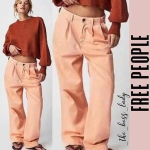 Free People Peach Wide Leg Pants